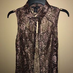 Lace Button-Up Tank
